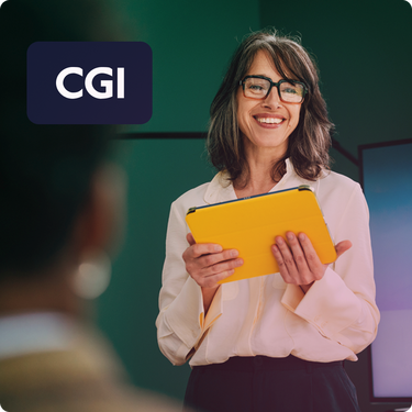 CGI employee using Skillsoft skills management platform to upskill teams and drive workforce readiness.